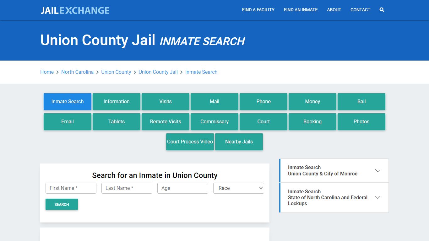 Union County Jail, NC Inmate Search: Roster & Mugshots