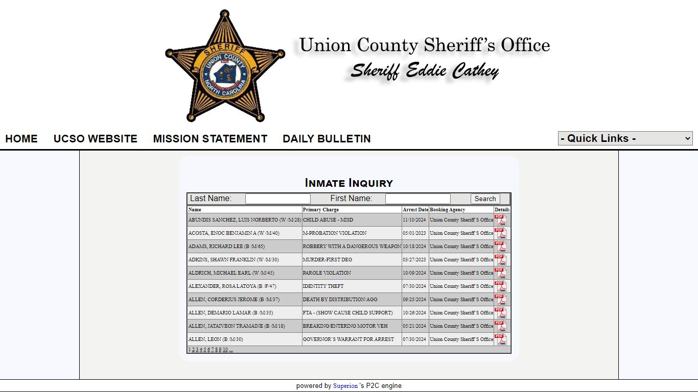 Union County Sheriff Office P2C