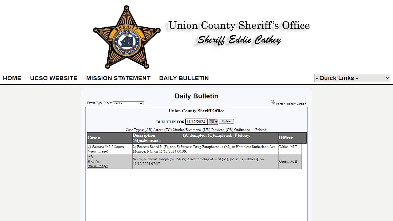 Union County Sheriff Office P2C